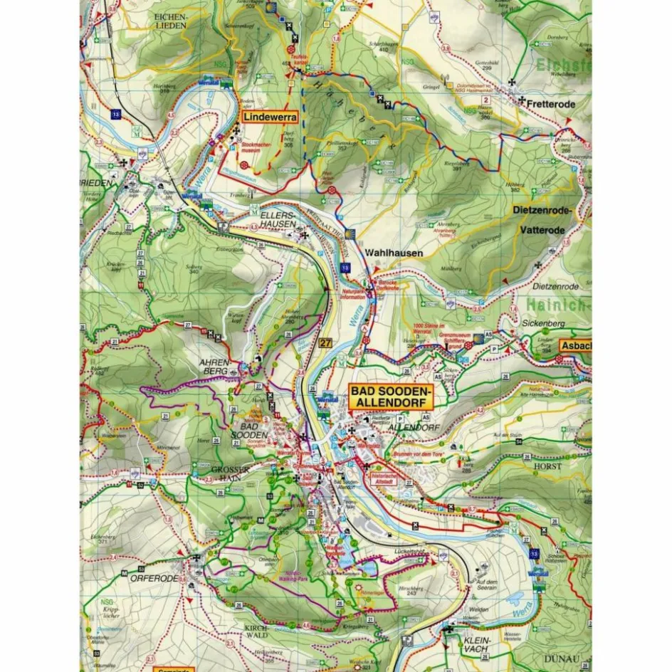Fahrradkarten|Wanderkarten Und Winterkarten^UNTERES WERRATAL, BAD SOODEN-ALLENDORF - Wanderkarte