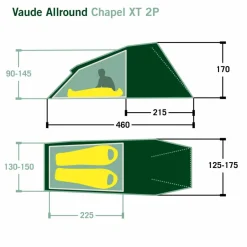 Vaude 2-Personen-Zelte|3-Jahreszeiten-Zelte^ALLROUND CHAPEL XT 2P - Tunnelzelt