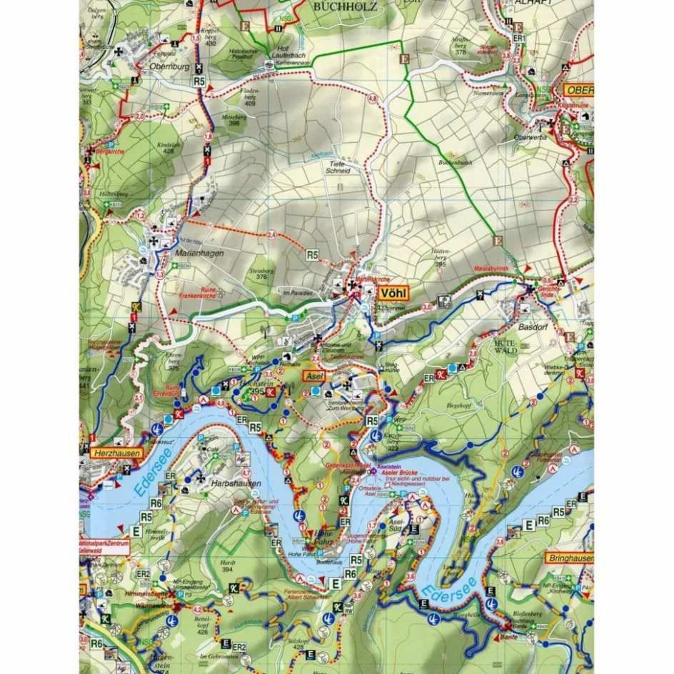 WANDER- UND RADWANDERKARTE EDERSEE, NATI - Wanderkarte Fahrradkarten|Wanderkarten Und Winterkarten