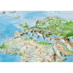 Best WELT GROSS 1:53.000.000 MIT NATURHOLZRAHMEN - Karte Wandkarten Und Poster