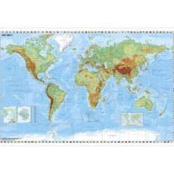 Wandkarten Und Poster^WELTKARTE PHYSISCH - WANDKARTE LAMINIERT - Poster
