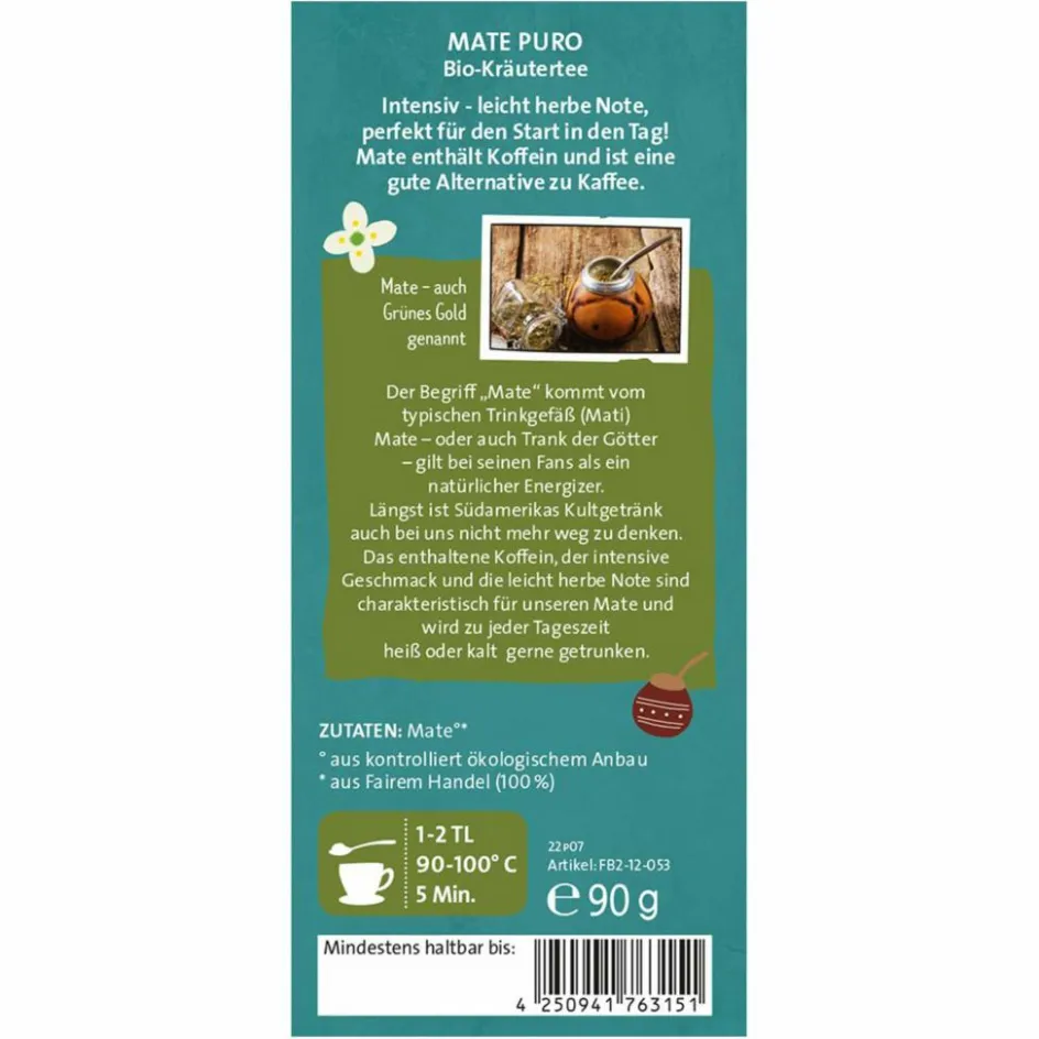 WELTPARTNER Verpflegung^MATE PURO KRÄUTERTEE BIO
