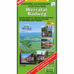 Best WERRATAL-RADWEG 1:35 000 RADWANDERKARTE MIT ZICK-ZACK-FALTUN - Fahrradkarte Fahrradkarten|Fahrradkarten