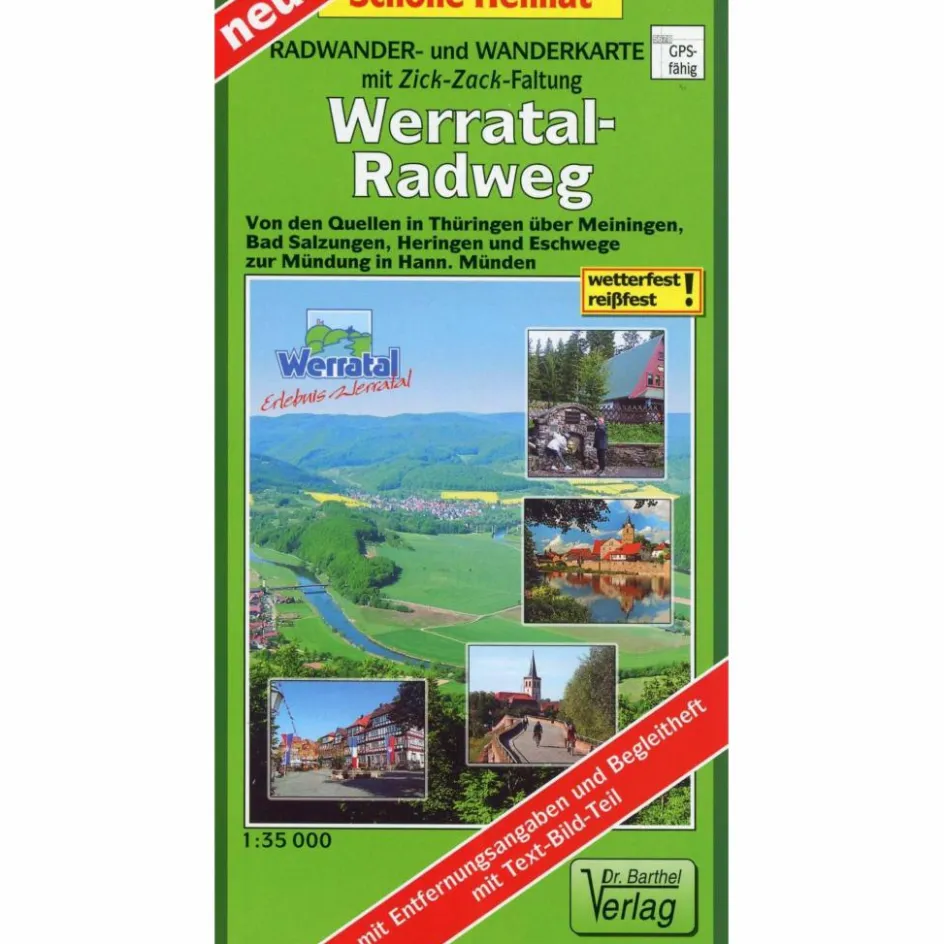 Best WERRATAL-RADWEG 1:35 000 RADWANDERKARTE MIT ZICK-ZACK-FALTUN - Fahrradkarte Fahrradkarten|Fahrradkarten